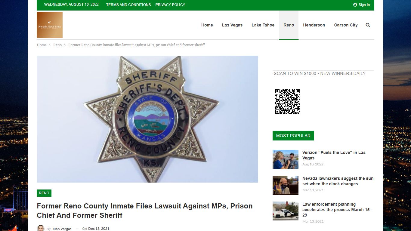 Former Reno County inmate files lawsuit against MPs ...